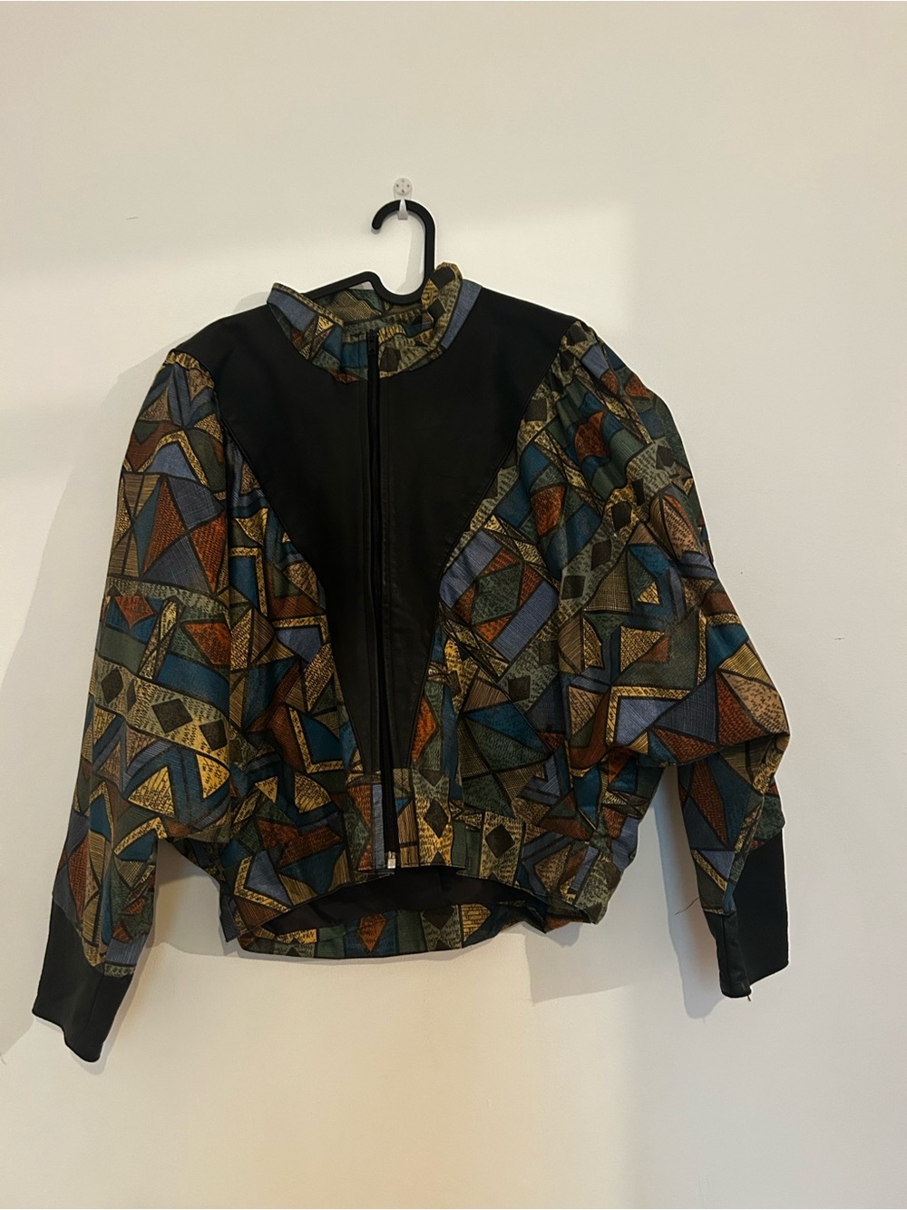 Geometric Pattern Bomber Jacket